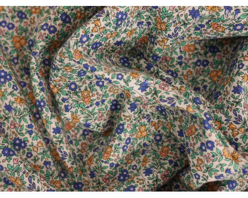 Printed Cotton Poplin Fabric -  Vintage Flowers